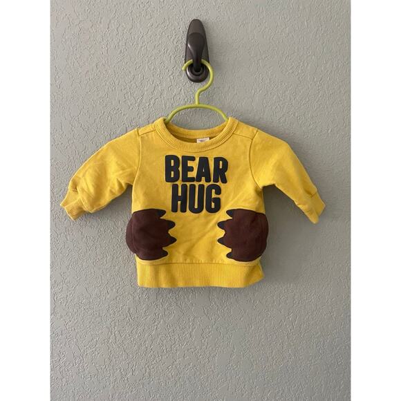 3/$15 Carter's Boys 3 Month Long Sleeve Shirt Bear Hug Yellow - Picture 1 of 5